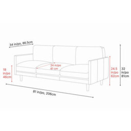 Valencia Toulon Leather Three Seats Sofa Cognac Italian Nappa 11000 Top Grain Leather Top Stitching French Seams - thumbnail 3