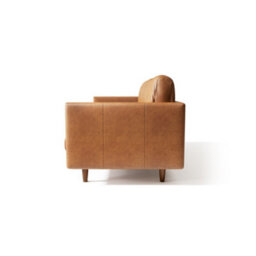 Valencia Toulon Leather Three Seats Sofa Cognac Italian Nappa 11000 Top Grain Leather Top Stitching French Seams - thumbnail 9