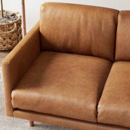 Valencia Toulon Leather Three Seats Sofa Cognac Italian Nappa 11000 Top Grain Leather Top Stitching French Seams - thumbnail 7
