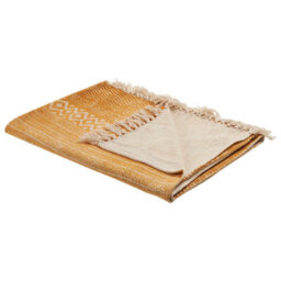 Beliani Blanket Firozabad Cotton 130 X 180 Cm Orange