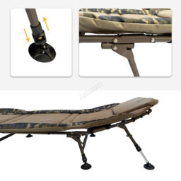 Carpzilla Fishing Bed 6 Legs 150Kg Folding Bedchair Camping Equipment 215X95Cm - thumbnail 9