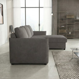Megan Corner Sofa Bed For Living Room Polyurethane Foam Wave Spring Wooden Frame With Storage 220X90X160Cm Grey - thumbnail 3