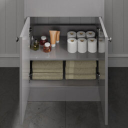 Affine 600mm Grey Traditional Bathroom Countertop Vanity Unit Floor Standing Doors - thumbnail 3