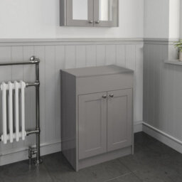 Affine 600mm Grey Traditional Bathroom Countertop Vanity Unit Floor Standing Doors - thumbnail 5