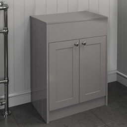 Affine 600mm Grey Traditional Bathroom Countertop Vanity Unit Floor Standing Doors - thumbnail 4