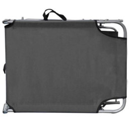 Berkfield Folding Sun Lounger With Canopy Grey Aluminium - thumbnail 4