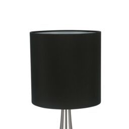 GoodHome Painswick Cylinder Satin Black Nickel Effect Table Lamp - thumbnail 4