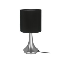 GoodHome Painswick Cylinder Satin Black Nickel Effect Table Lamp - thumbnail 3