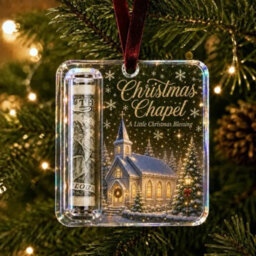 Amorly 3 Pack Christmas Acrylic Cash Holder Ornament Money Holder Hanging Decoration For Christmas Tree Gift - thumbnail 1