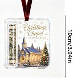 Amorly 3 Pack Christmas Acrylic Cash Holder Ornament Money Holder Hanging Decoration For Christmas Tree Gift - thumbnail 5