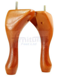 L&F Queen Anne Wooden Legs Golden Oak 150mm High Set Of 4 Replacement Furniture Feet Chairs Sofas Footstools M8 (8mm) - thumbnail 4