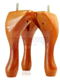 L&F Queen Anne Wooden Legs Golden Oak 150mm High Set Of 4 Replacement Furniture Feet Chairs Sofas Footstools M8 (8mm) - thumbnail 7