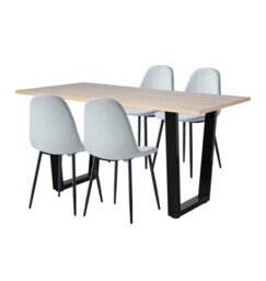 Hallowood Furniture Dudley 1.5M Dining Table Set With 4 Silver Grey Fabric Chairs - thumbnail 8