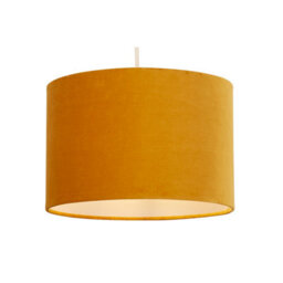 Lighting Collection Golden Glow Mustard Fabric Contemporary Drum Pendant Shade - thumbnail 2