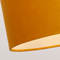 Lighting Collection Golden Glow Mustard Fabric Contemporary Drum Pendant Shade - thumbnail 4