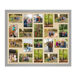 AK Frames 80X70Cm Light Grey Modern Multi Photo Frame With Ivory Mount - Holds 20 Apertures (18X) 6X4, (2X) 4X4 Photos - thumbnail 1