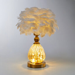 Living And Home E27 Elegant Feather Desk Lamp With Non-Slip Base And 3-Mode Lighting, 12W - thumbnail 4