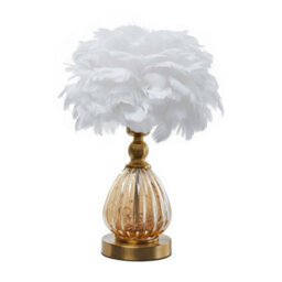 Living And Home E27 Elegant Feather Desk Lamp With Non-Slip Base And 3-Mode Lighting, 12W - thumbnail 3