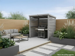 Edecks The Eclipse Wooden Bbq Shelter With Inner Shelves 6 X 7Ft - Full Slatted Sides Outdoor Garden Diy Barbecue Grill Gazebo - thumbnail 4