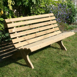 Leisurebench Lilly 3 Seat Wooden Ergonomic 150Cm Garden Bench - Durable Dip Treated Pine - thumbnail 6