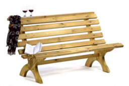 Leisurebench Lilly 3 Seat Wooden Ergonomic 150Cm Garden Bench - Durable Dip Treated Pine - thumbnail 3