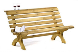 Leisurebench Lilly 3 Seat Wooden Ergonomic 150Cm Garden Bench - Durable Dip Treated Pine - thumbnail 2