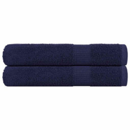 Berkfield Sauna Towels 2 Pcs Navy Blue 80X200 Cm 360 Gsm 100% Cotton - thumbnail 1