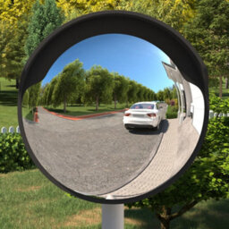 Vidaxl Outdoor Convex Traffic Mirror Black 60 Cm Polycarbonate Traffic Mirrors - thumbnail 1