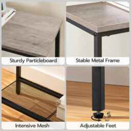 White 75 X 24 X 75 Cm Console Table Sofa Table With 2 Shelves Hallway Table Entryway Display Table - thumbnail 4
