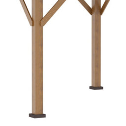 Outsunny 3.5 X 3.5M Wood Frame Hardtop Gazebo W/ Double Vented Roof, Black - thumbnail 9