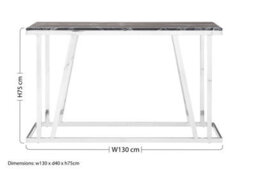 Premier Housewares Interiors By Premier Durable Console Table With Black Marble Top, Sturdy Storage Console Table, Elegant Console Table For Hallway - thumbnail 4