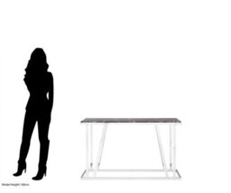 Premier Housewares Interiors By Premier Durable Console Table With Black Marble Top, Sturdy Storage Console Table, Elegant Console Table For Hallway - thumbnail 5