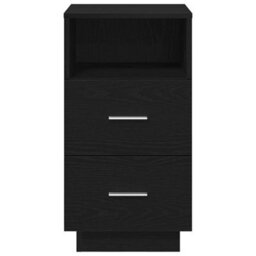 Berkfield Bedside Cabinet With 2 Drawers Black 36X36X68 Cm - thumbnail 4