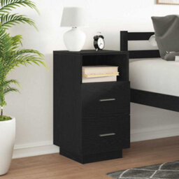 Berkfield Bedside Cabinet With 2 Drawers Black 36X36X68 Cm - thumbnail 3
