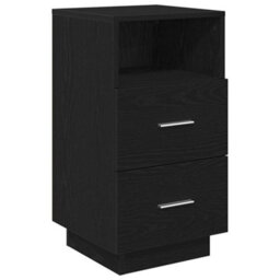 Berkfield Bedside Cabinet With 2 Drawers Black 36X36X68 Cm - thumbnail 2