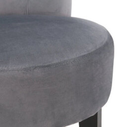 Grey Velvet Vanity Stool With Backrest Dressing Table Chair With Rubberwood Legs - thumbnail 3