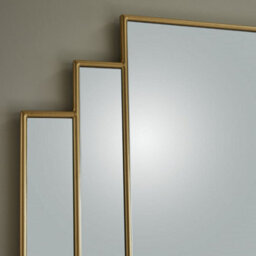 The Online Mirror Shop Overmantle Mirror Charleston Handcrafted Art Deco Design Rectangular Shape With Gold Frame For Hanging In Bedroom- H 80Cmxw 120Cm - thumbnail 3