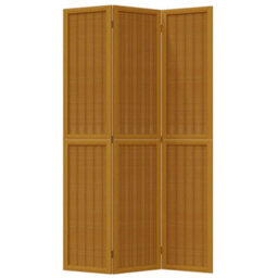 Vidaxl Room Divider 3 Panels Brown Solid Wood Paulownia - thumbnail 4