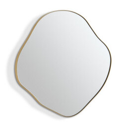 Furniturebox Uk Vita Gold Metal Small 60X60Cm Pebble Shape Wall Mirror - thumbnail 4