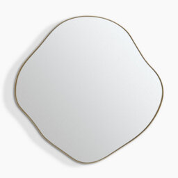 Furniturebox Uk Vita Gold Metal Small 60X60Cm Pebble Shape Wall Mirror - thumbnail 3