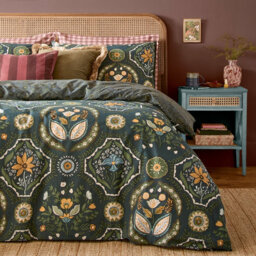 furn. Furn Ember Reversible Printed Duvet Cover Set, Midnight Green, Single - thumbnail 4