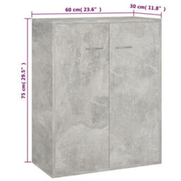 Vidaxl Sideboard Concrete Grey 60X30X75 Cm Engineered Wood - thumbnail 7