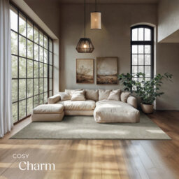 Tectake Rug Zonelle Short Pile And Ultra-Soft Carpet In Rectangular Or Round Design 200 X 290 Cm - Sand - thumbnail 3