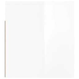 Berkfield Elegant Wall-Mounted Bedside Cabinets 2 Pcs High Gloss White 50X36X40Cm - thumbnail 8