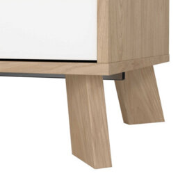 Wyld Haus Hobro White And Natural Oak Wood Sideboard 2 Doors 3 Drawers - thumbnail 9