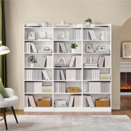 Yaheetech White 7 Layer Modern Open Shelf Bookcase With Top Open Compartment