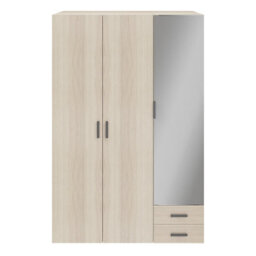 GoodHome Atomia Freestanding Matt Oak Effect Chipboard Mirrored Wardrobe (H)2250mm (W)1500mm (D)580mm - thumbnail 1