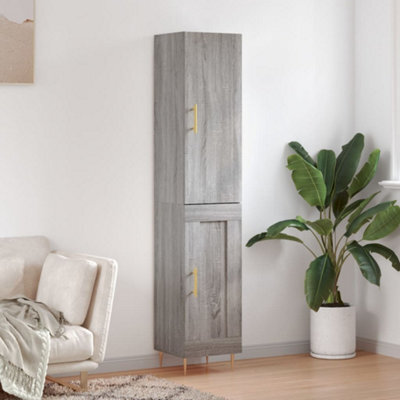 Berkfield Highboard Grey Sonoma 34.5X34X180 Cm Engineered Wood - image 1