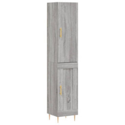 Berkfield Highboard Grey Sonoma 34.5X34X180 Cm Engineered Wood - thumbnail 2