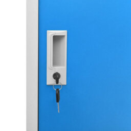 Berkfield Modern Locker Cabinets 5 Pcs Light Grey And Blue 90X45X92.5 Cm Steel - thumbnail 7